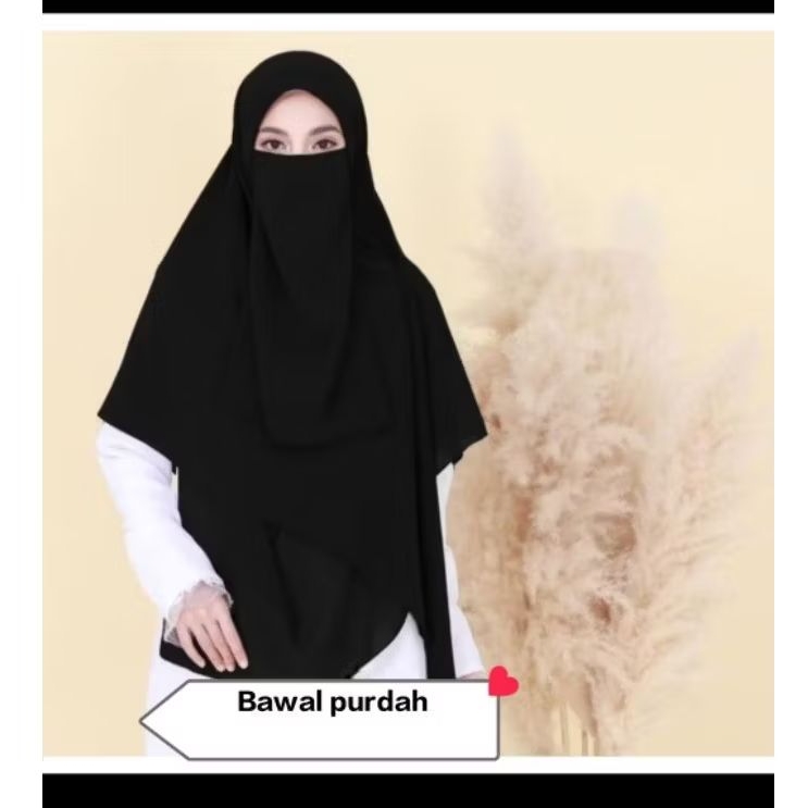 Tudung Bawal bidang 60 set purdah PURDAH heavy chiffon bawal labuh ...