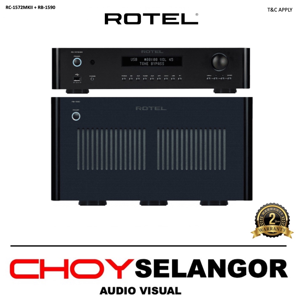 Rotel RC-1572MKII Stereo Preamplifier + Rotel RB-1590 Stereo Power ...