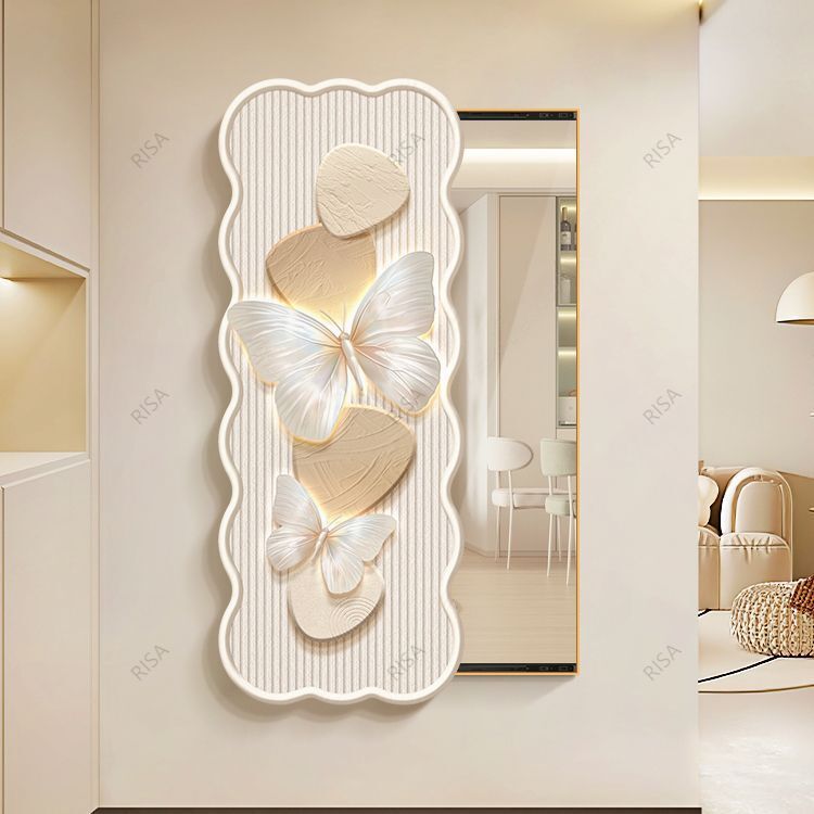 Full length Mirror Decorative Painting French Butterfly Push-pull ...