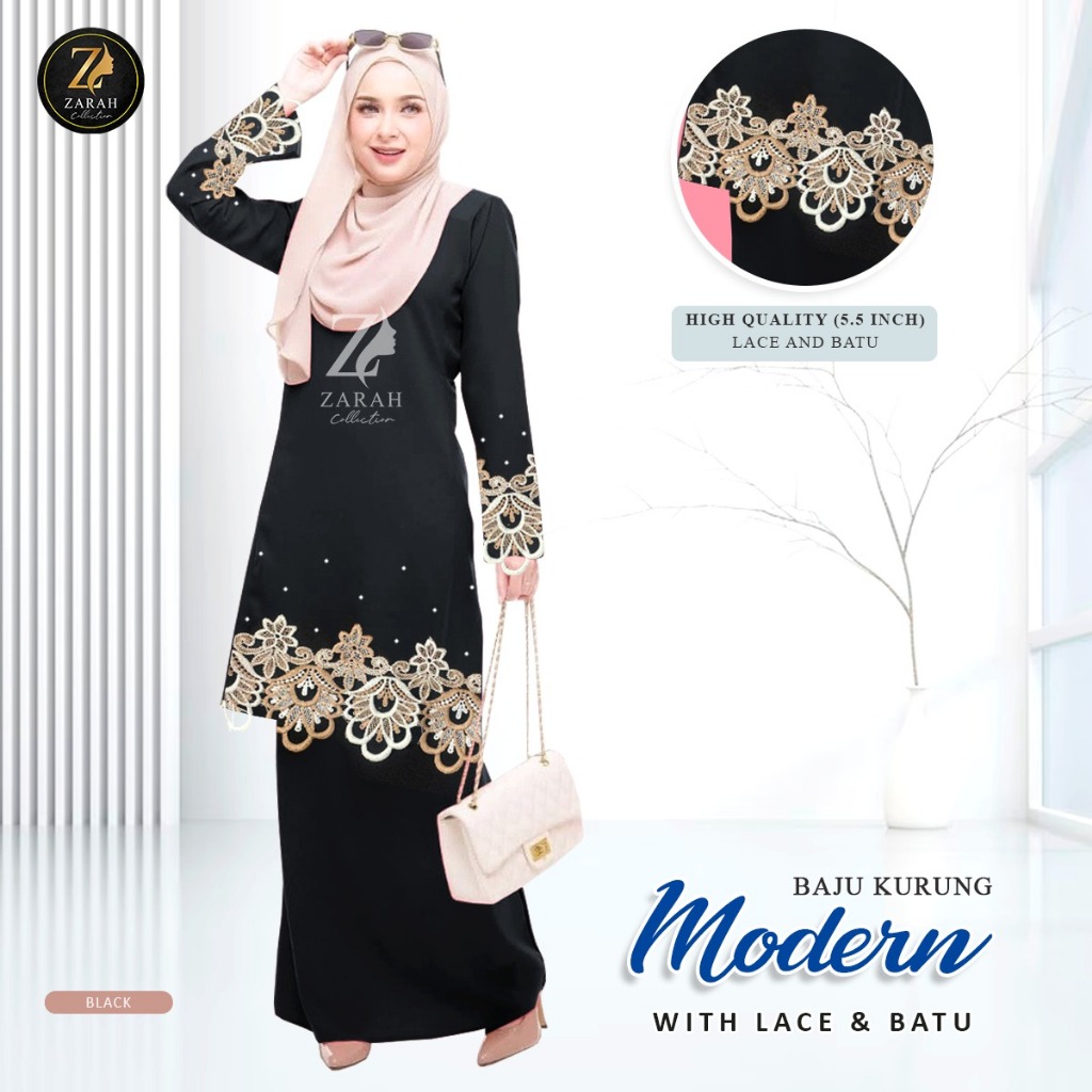 Baju kurung moden lace prada best sale