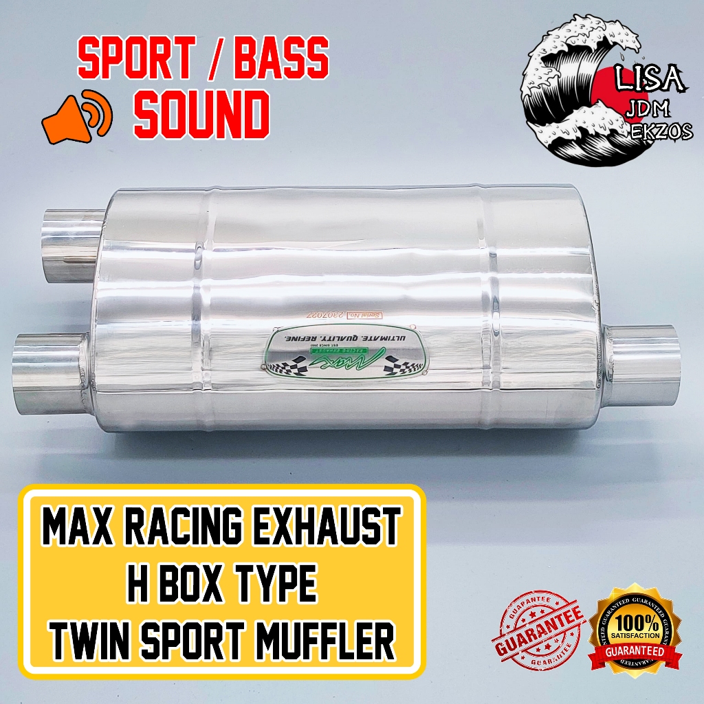 Max Racing Exhaust Bass h-Box Type Twin Sport Muffler | Shopee Malaysia