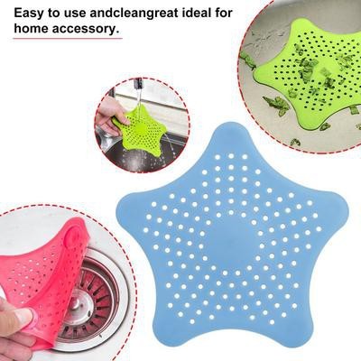 Star shape Drain blocker PVC Kitchen Sink Filter Sewer Drain Hair ...