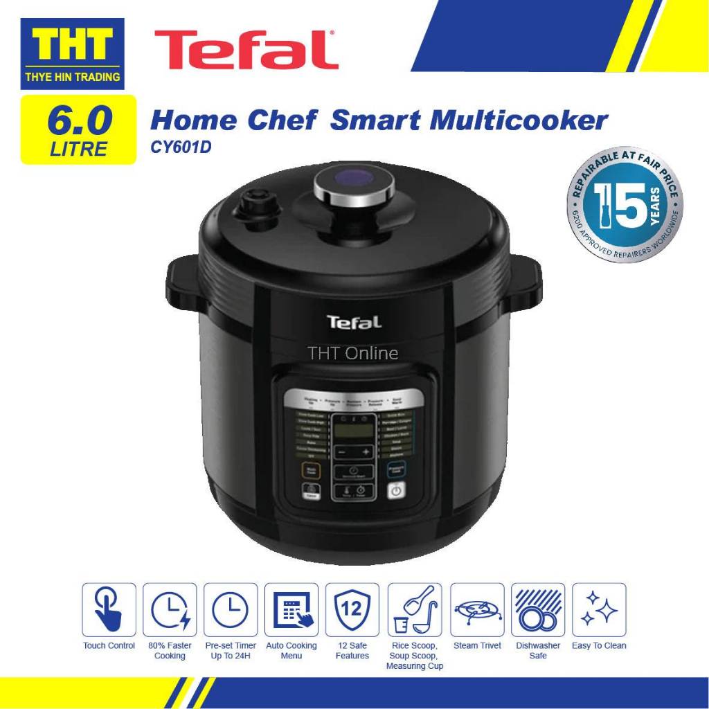 TEFAL 6L Home Chef Smart Multicooker CY601D | Shopee Malaysia