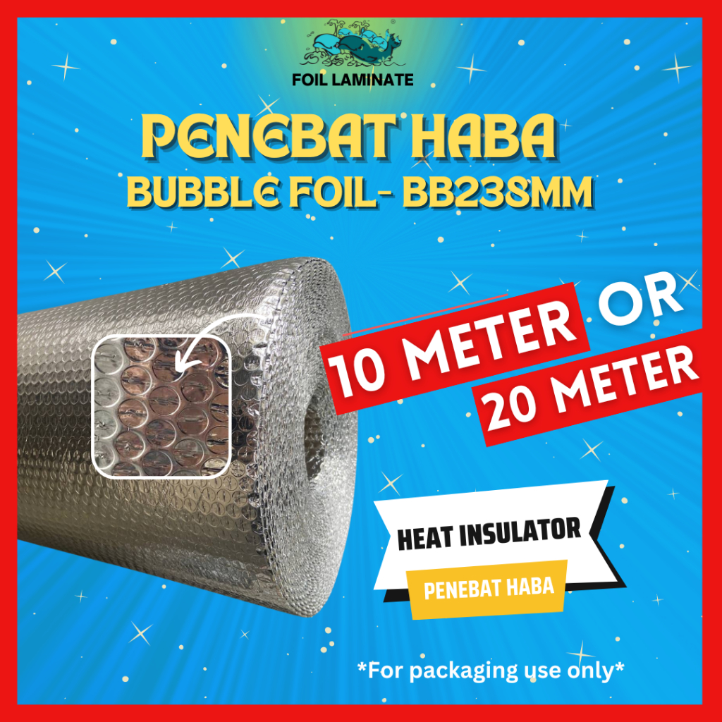 FOIL LAMINATE BB238MM Aluminium Foil Bubble Foil 10M L 20M L 