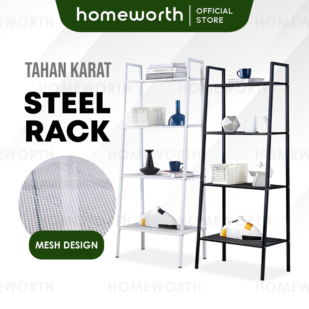HOMEWORTH 4 Tiers Big Size Multipurpose Stair Design Shelf Big Rak Besi ...