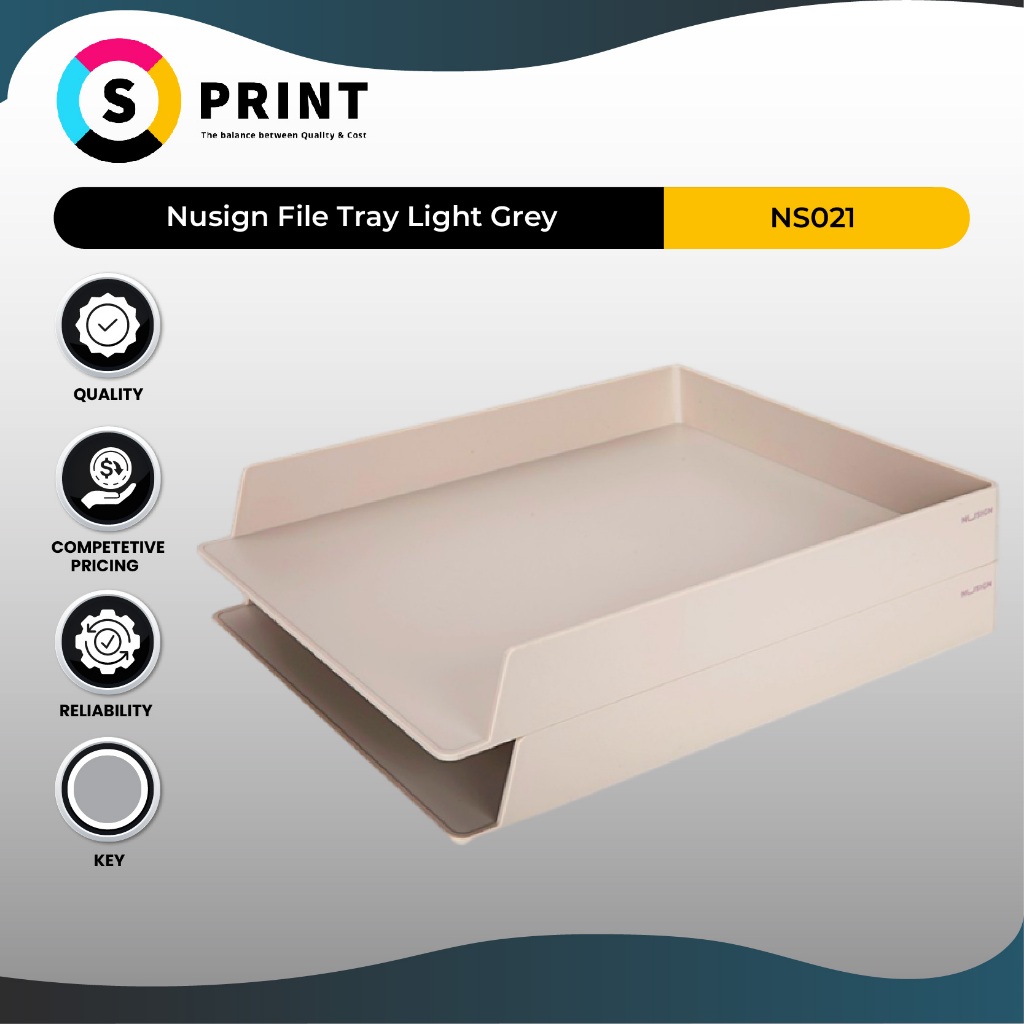 Nusign File Tray Light Grey | Shopee Malaysia