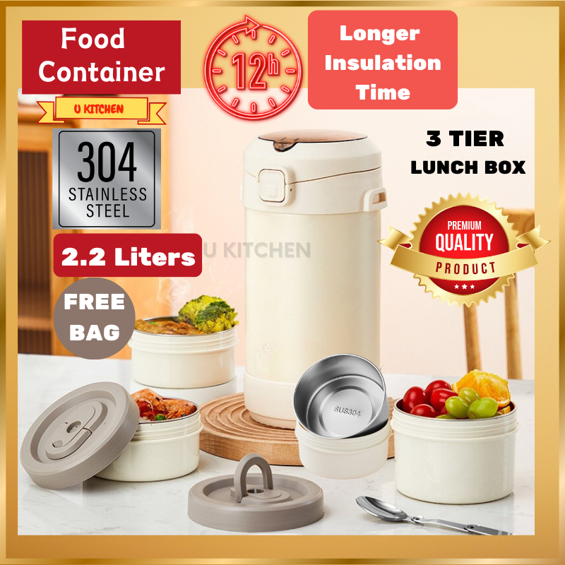 Lunch Box Tahan Panas Thermos Food Jar Insulated Lunch Box Microwavable ...