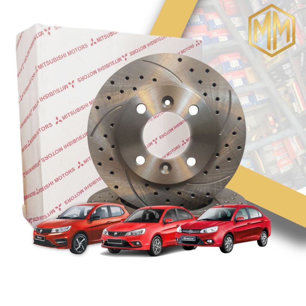 MITSUBISHI DISC ROTOR SLOTTED & DRILLED (FRONT) - PROTON SAGA BLM / FL ...