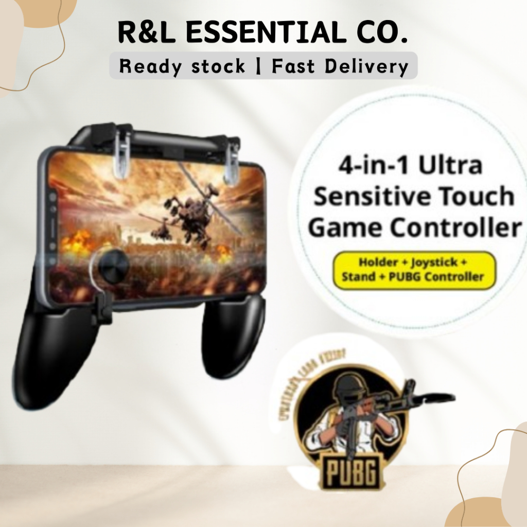 4-in-1 Ultra Sensitive Touch Game Controller with Holder + Joystick ...