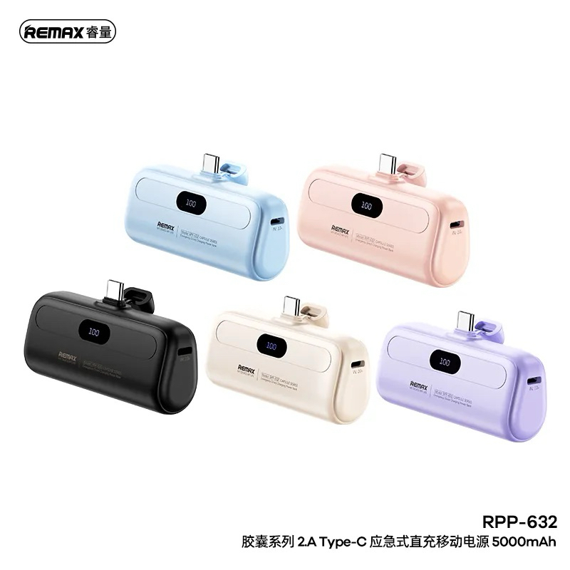 Remax Mini Power Bank 5000mAh Built in Cable PowerBank External Battery ...