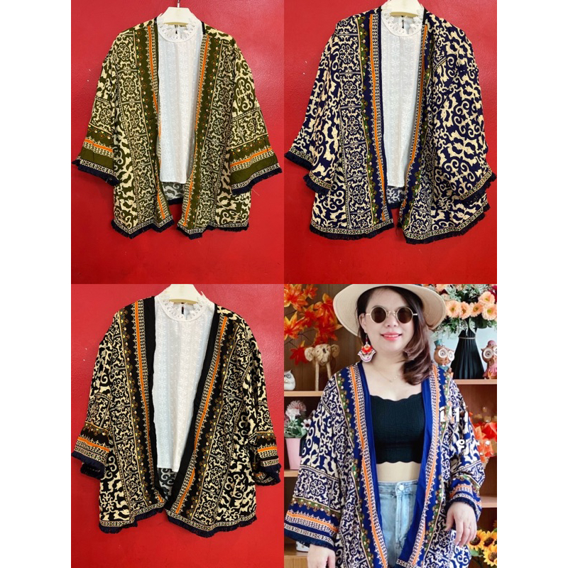 New Modern Hawaii Bohemian Batik Leisure OOTD Long Sleeve Cardigan