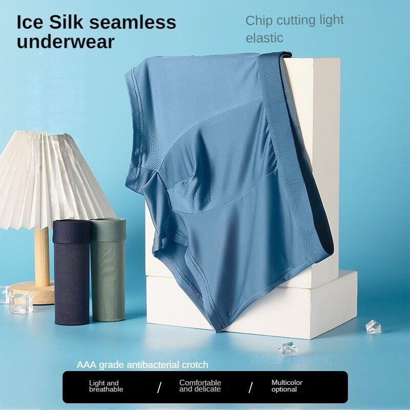 Men Boxer Ice Silk Men Underwear Lelaki Graphene Antibacterial Men ...