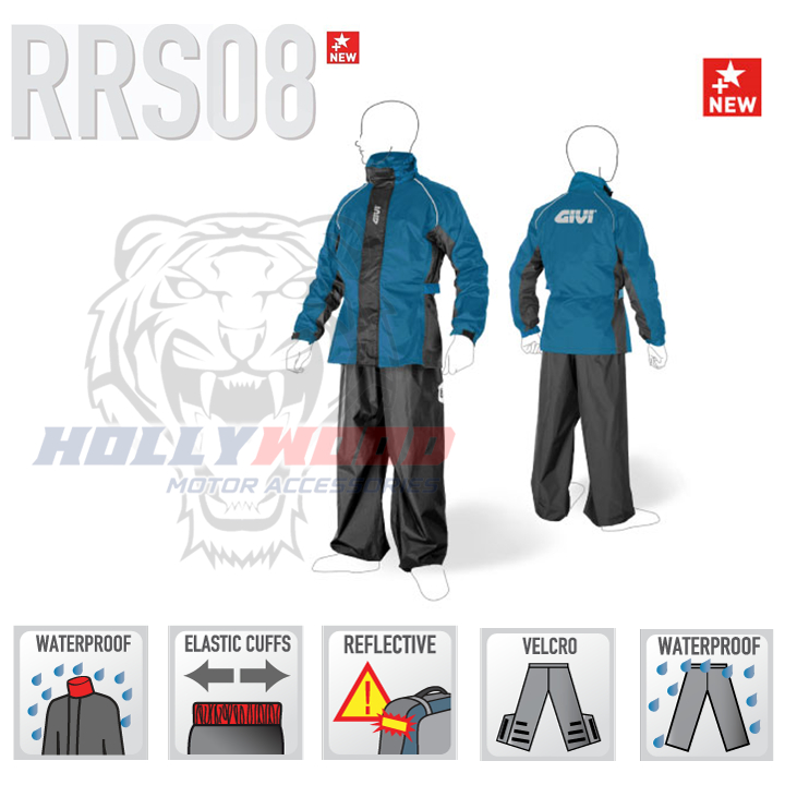 BAJU HUJAN GIVI 100% ORIGINAL RAINCOAT RRS07 RRS08 FULL SET BAG