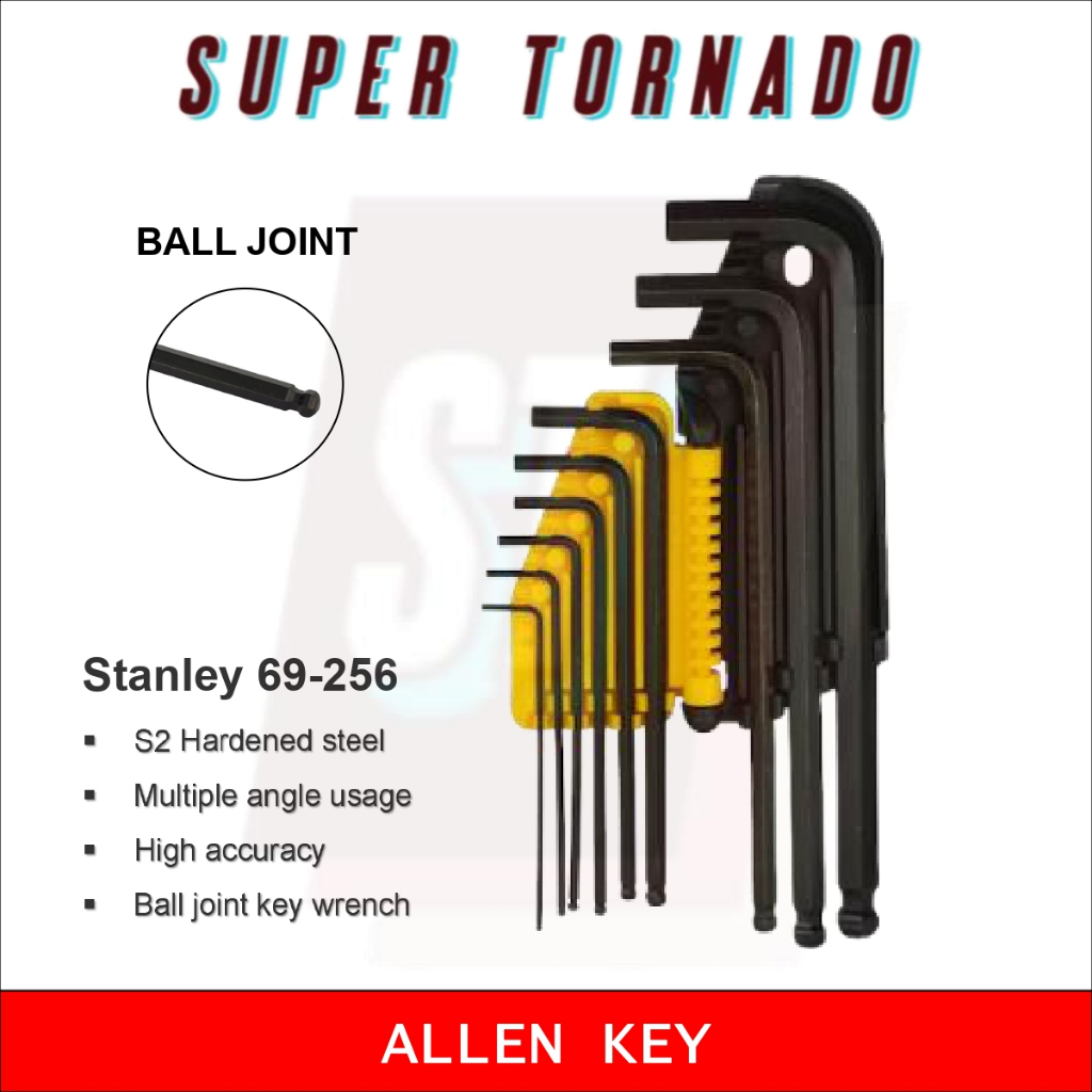 69-256 1.5mm-10mm Stanley Ball Joint Allen Key Ball Head Allen Wrench ...