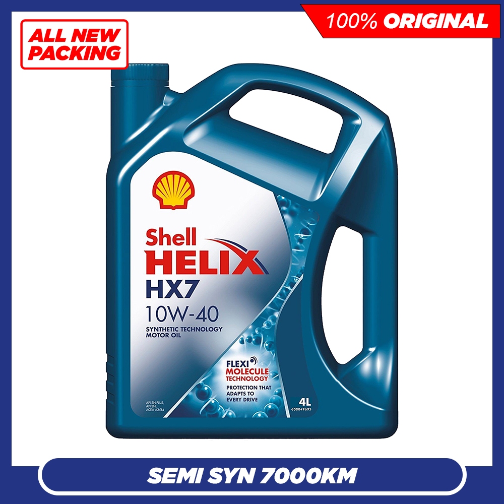 SHELL HELIX HX7 10W40 SN PLUS Semi Synthetic Engine Oil (4L) | Shopee ...