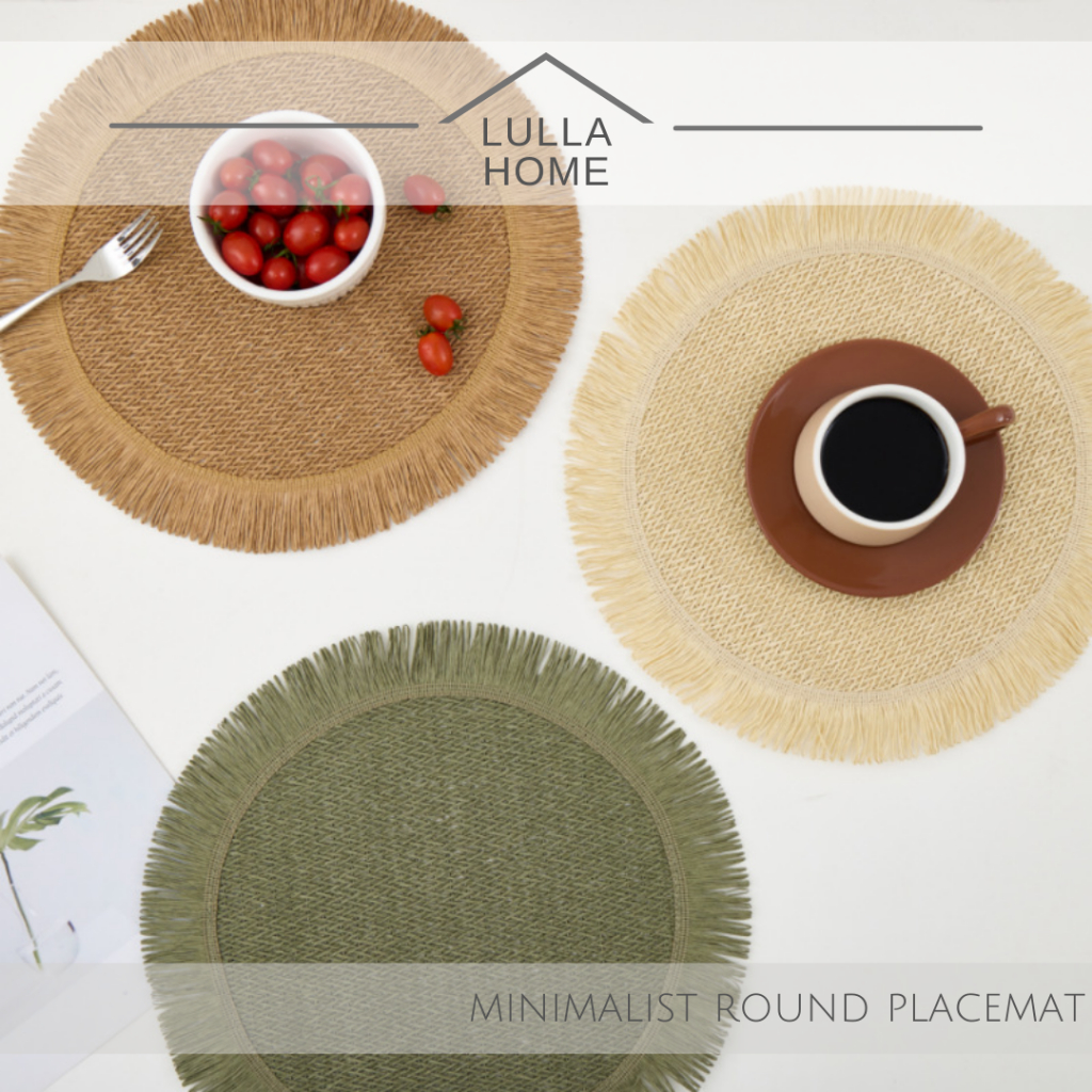 LullaHome Minimalist Full Colored Round Place Mat Round Table Mat Round ...