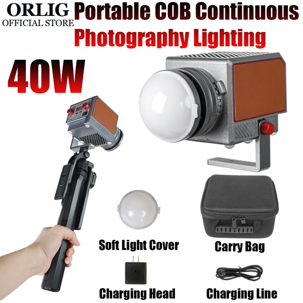 40W Video Light Portable Bi-Color COB Continuous Lighting For Content ...
