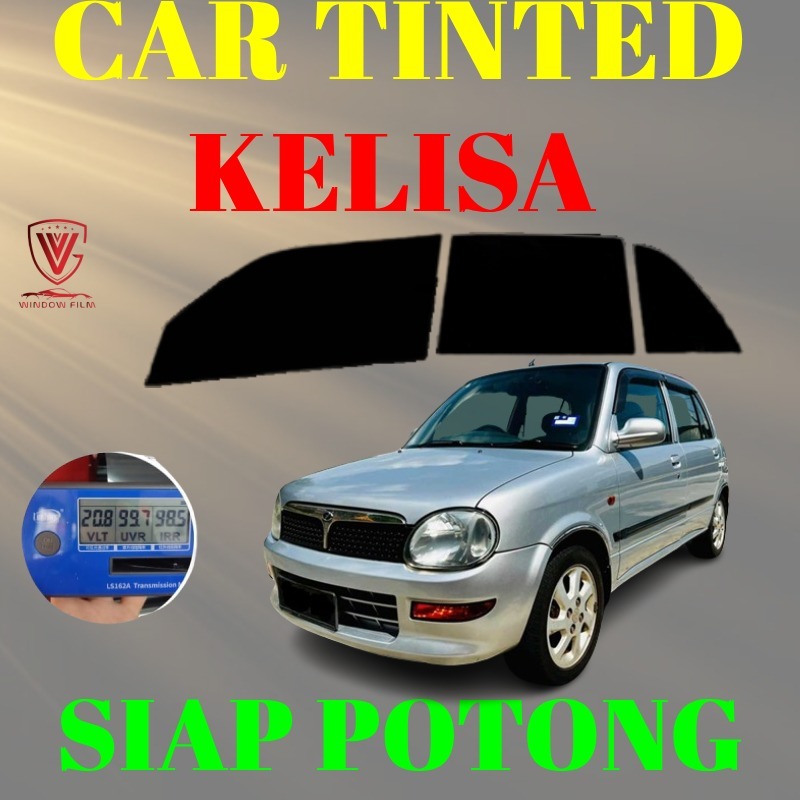 Perodua (Kelisa) 4 Door Tinted 2PLY UV 99% Hitam(Gelap 30% 50% 65% 80% ...