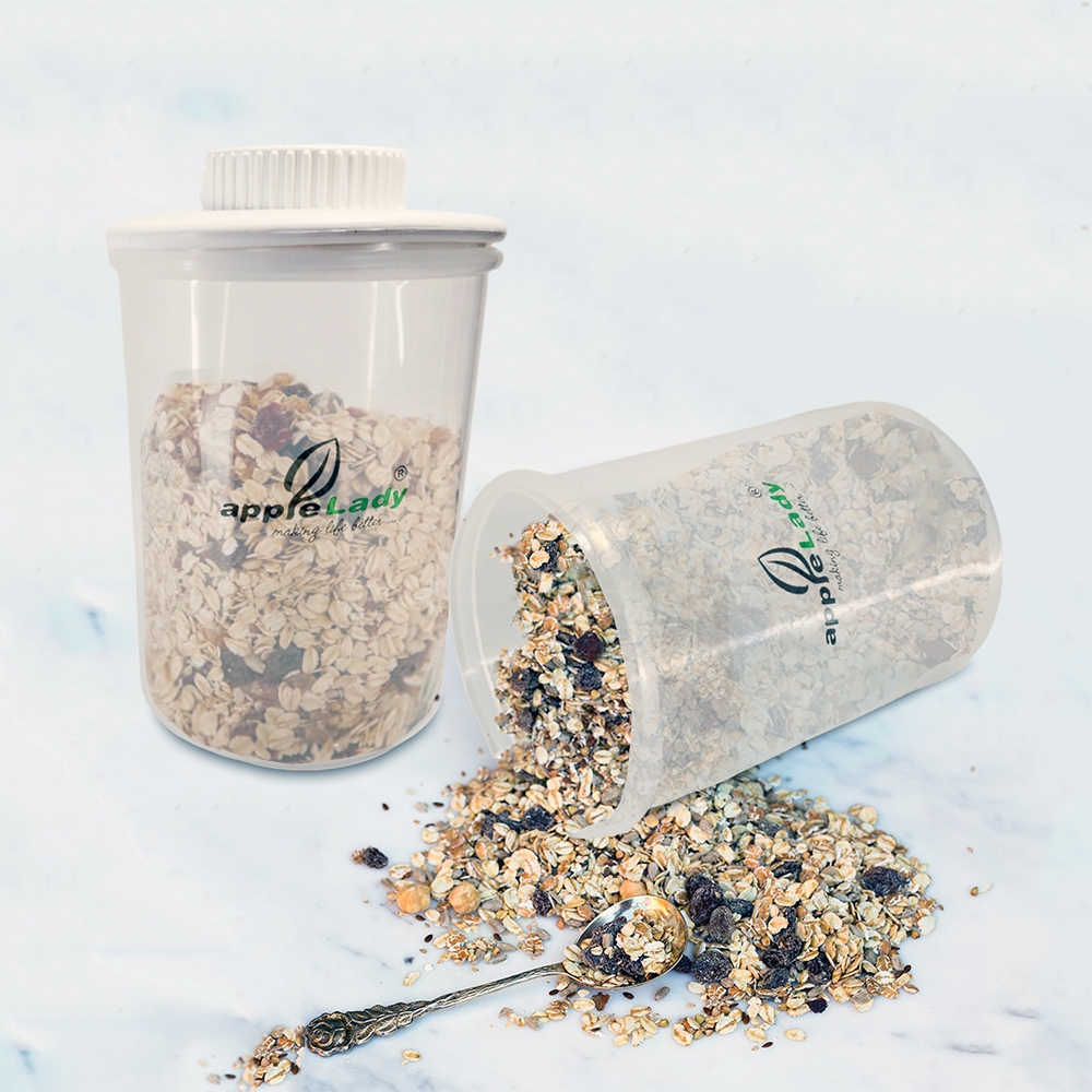 Round Multipurpose Transparent Dry Food Storage Container, Cereal Grain ...