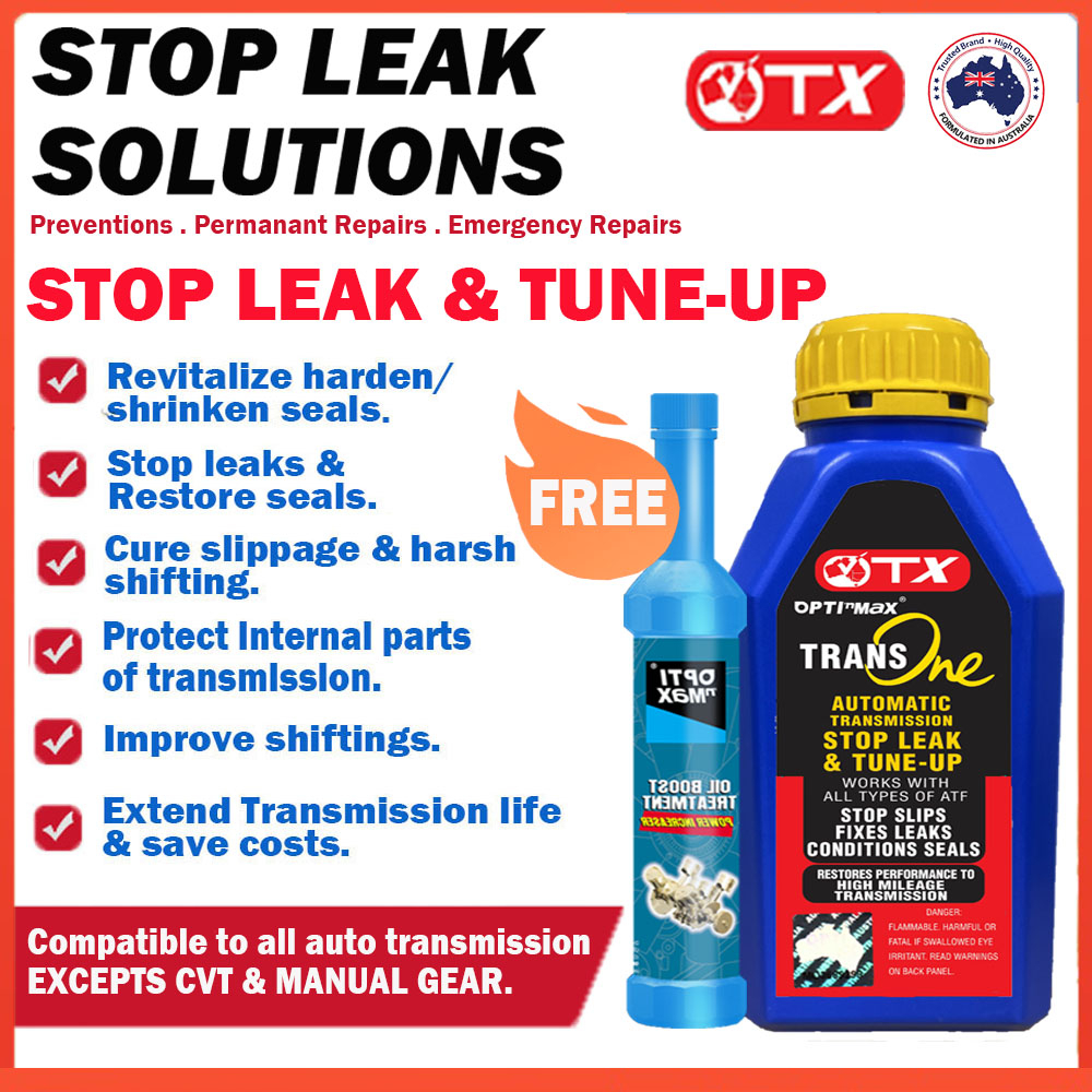 OPTInMAX AUTOMATIC TRANSMISSION STOP LEAK & TUNE-UP (355ML) TRANS X