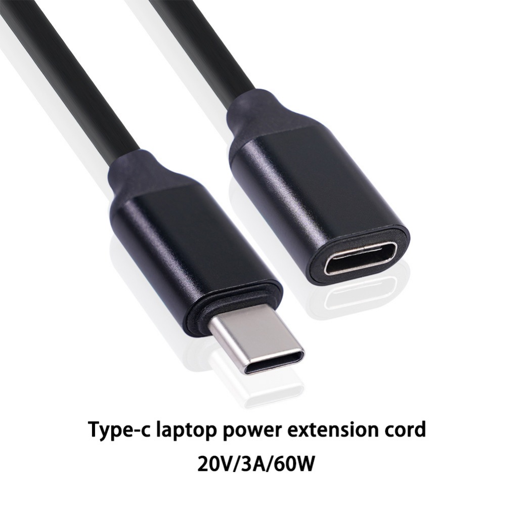 60W 3A Usb C Type-c Extension Cord Type-c Male to Female Extension ...