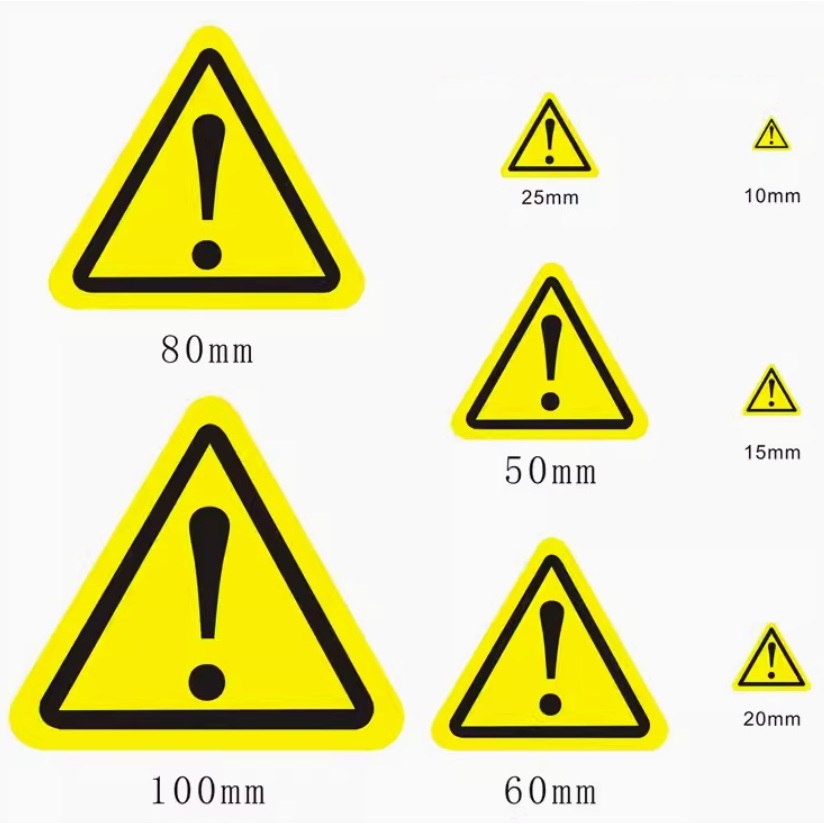 Danger Exclamation Warning Sign Machine Equipment Safety Sticker Yellow ...