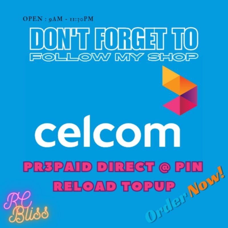 CELCOM PREPAID DIRECT@PIN RELOAD TOPUP / RM50 - RM100 | Shopee Malaysia