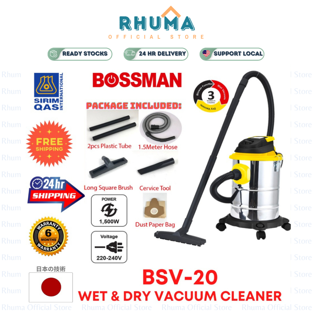 *RHUMA* BOSSMAN BSV20 3 IN 1 VACUUM CLEANER 20 LITRE WET DRY VACUUM ...