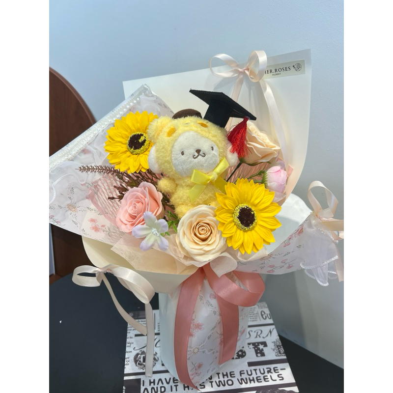 Graduation Lotso Strawberry Bear Pompompurin Soap Flower Sunflower ...