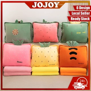 JOJOY 3 in 1 Fruit Vegetable Pillow Summer Office Nap Dual Use Aircon Quilt Removable Washable