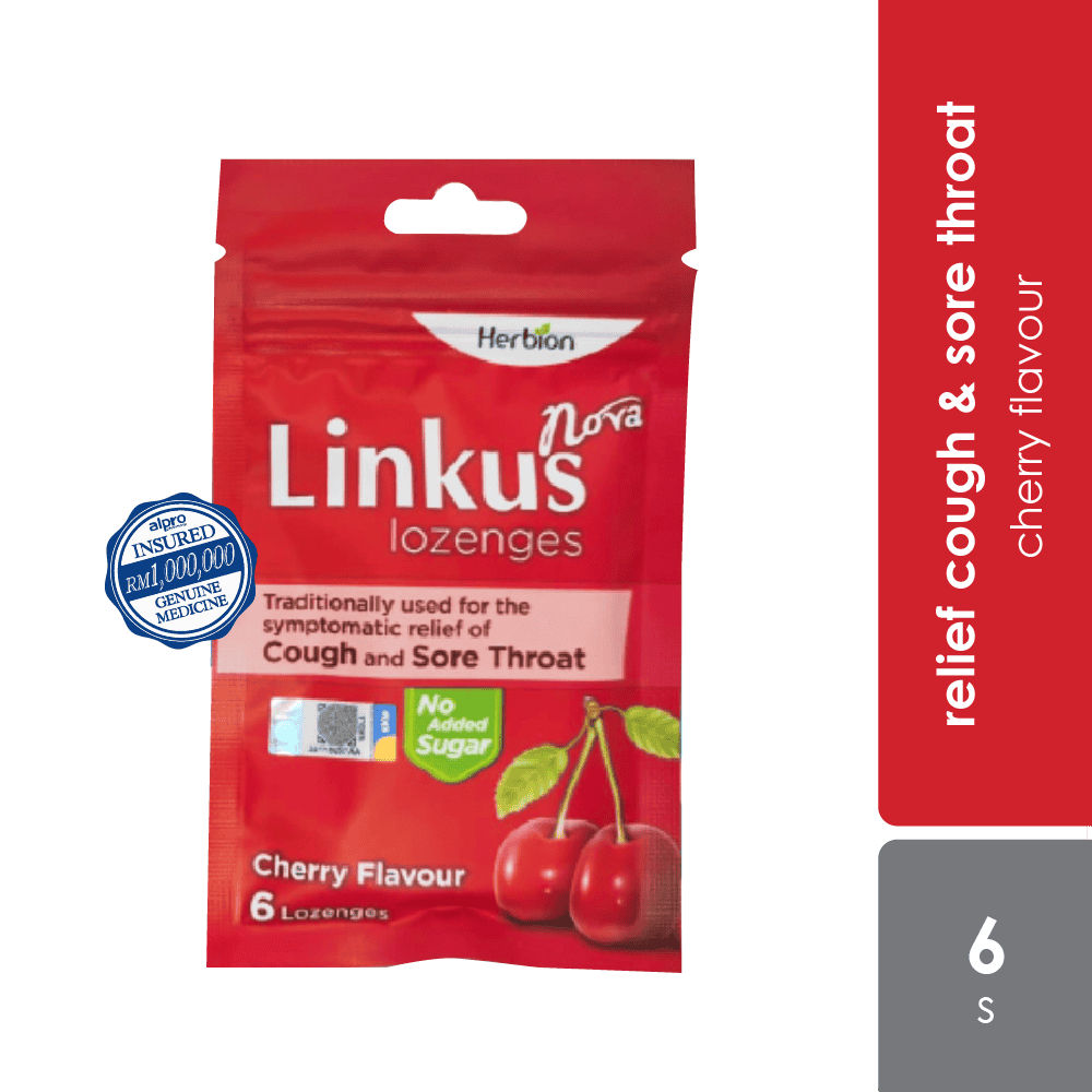 Herbion Linkus Nova Lozenges 6s sugar free for Cough & sore Throat 6