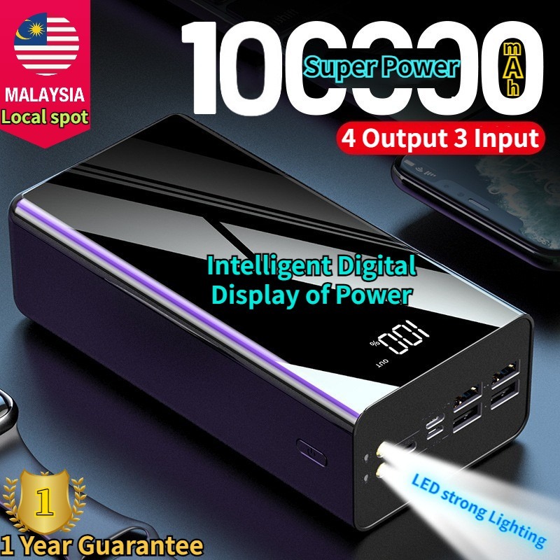 Original 100000mah Powerbank Big Capacity Tahan lama Powerbank 4 USB