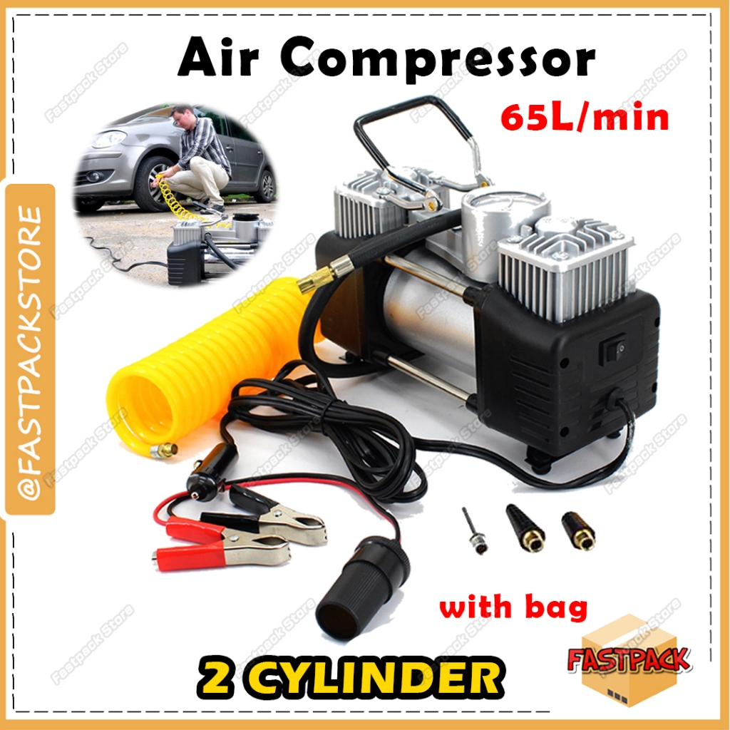 Universal Heavy Duty Car Air Compressor 2 Cylinder 150 PSI 65L/min ...