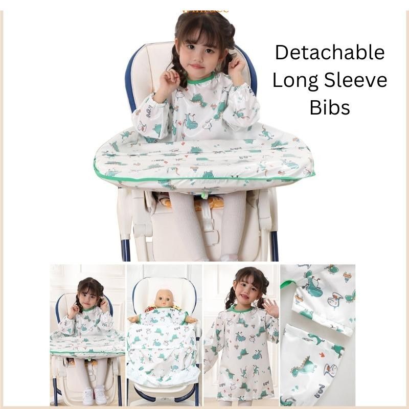 Long Sleeve Bibs For Babies [Detachable], Toddler AllInOne Weaning