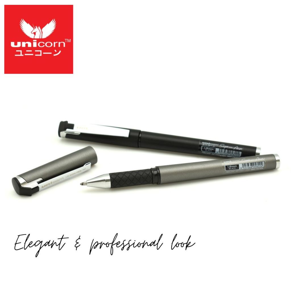 UNICORN SIGN X PEN 1.0MM BLACK / METALLIC GREY SIGN PEN / SIGNING PEN ...