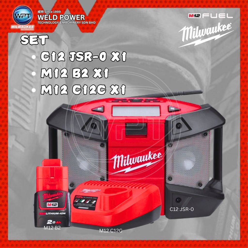 Milwaukee M12 Jobsite Radio Model C12 JSR 0 Shopee Malaysia