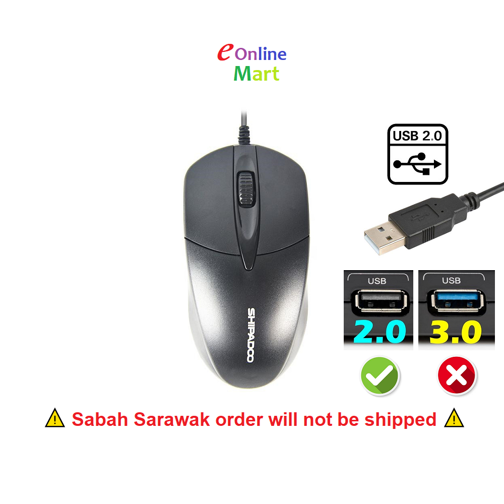 SHIPADOO USB Optical Mouse Computer USB Mouse PC Scroll Mouse | Shopee ...