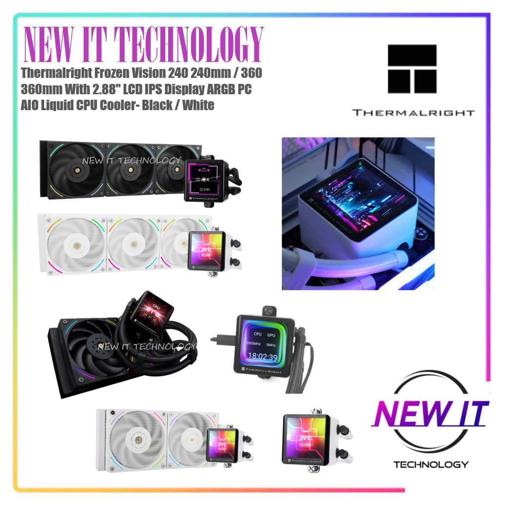 Thermalright Frozen Vision 360 White AIO,écran LCD IPS De 2.88 Pouces,vitesse élevée De 2150 Tr/min,pour AMD/AM4/AM5 Et Intel1151/1200/2011/1700 En Destockage Et Reconditionné Chez