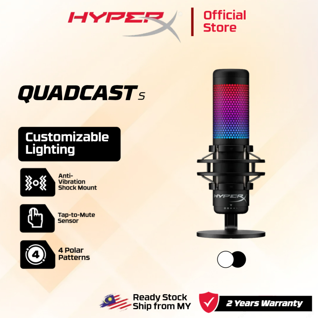 HyperX QuadCast S – USB Condenser Gaming Microphone | Shopee Malaysia