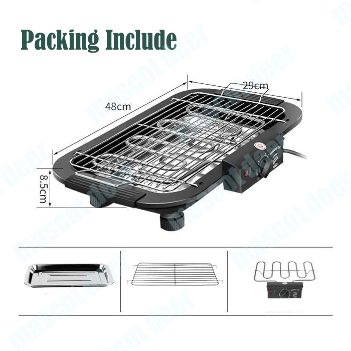 Electric Smokeless Grill Barbeque Korean BBQ Pan Teppanyaki Cookware ...