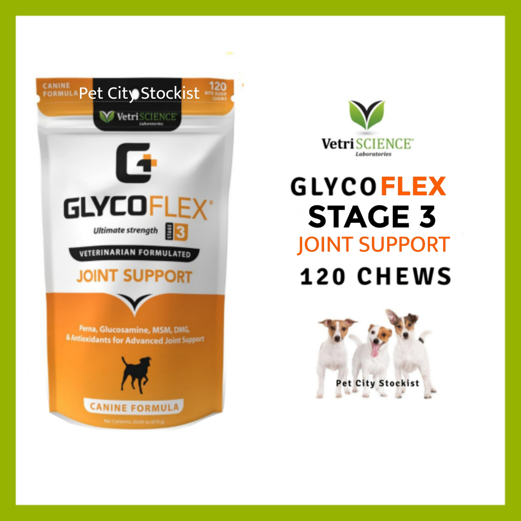 AUTHENTIC VetriScience GlycoFlex Stage 3 120 Soft Chews Ultimate Strength Canine Joint Support Shopee Malaysia