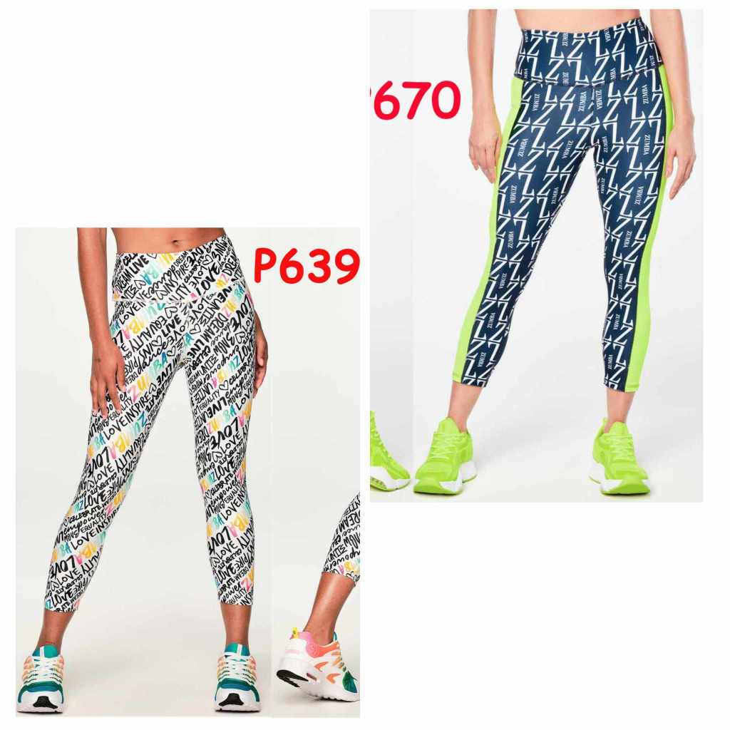 Zumba High Waisted Crop Leggings P639 P670 Shopee Malaysia