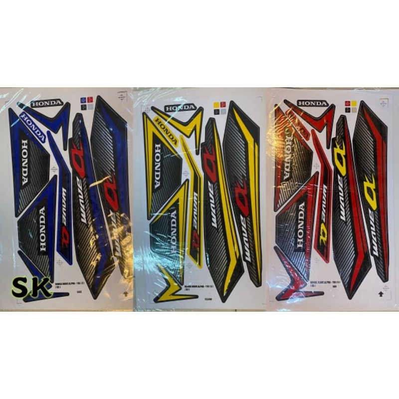 HONDA WAVE ALPHA CX110 V3 (5) STRIPE BODY STICKER STIKER (READY STOCK ...