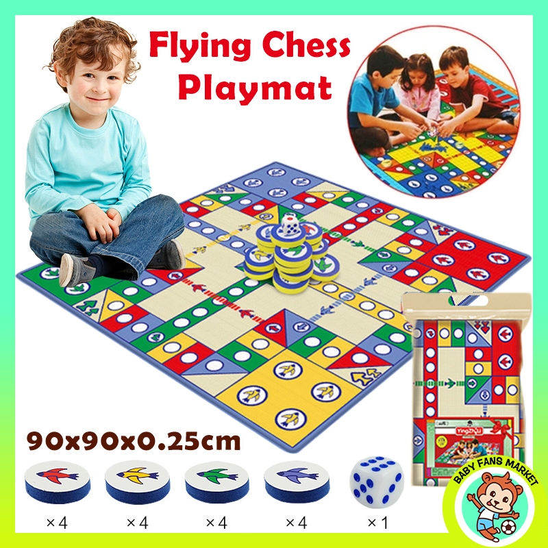 Flying Chess Playmat Children Board Games Portable Flying Chess Mat Set ...