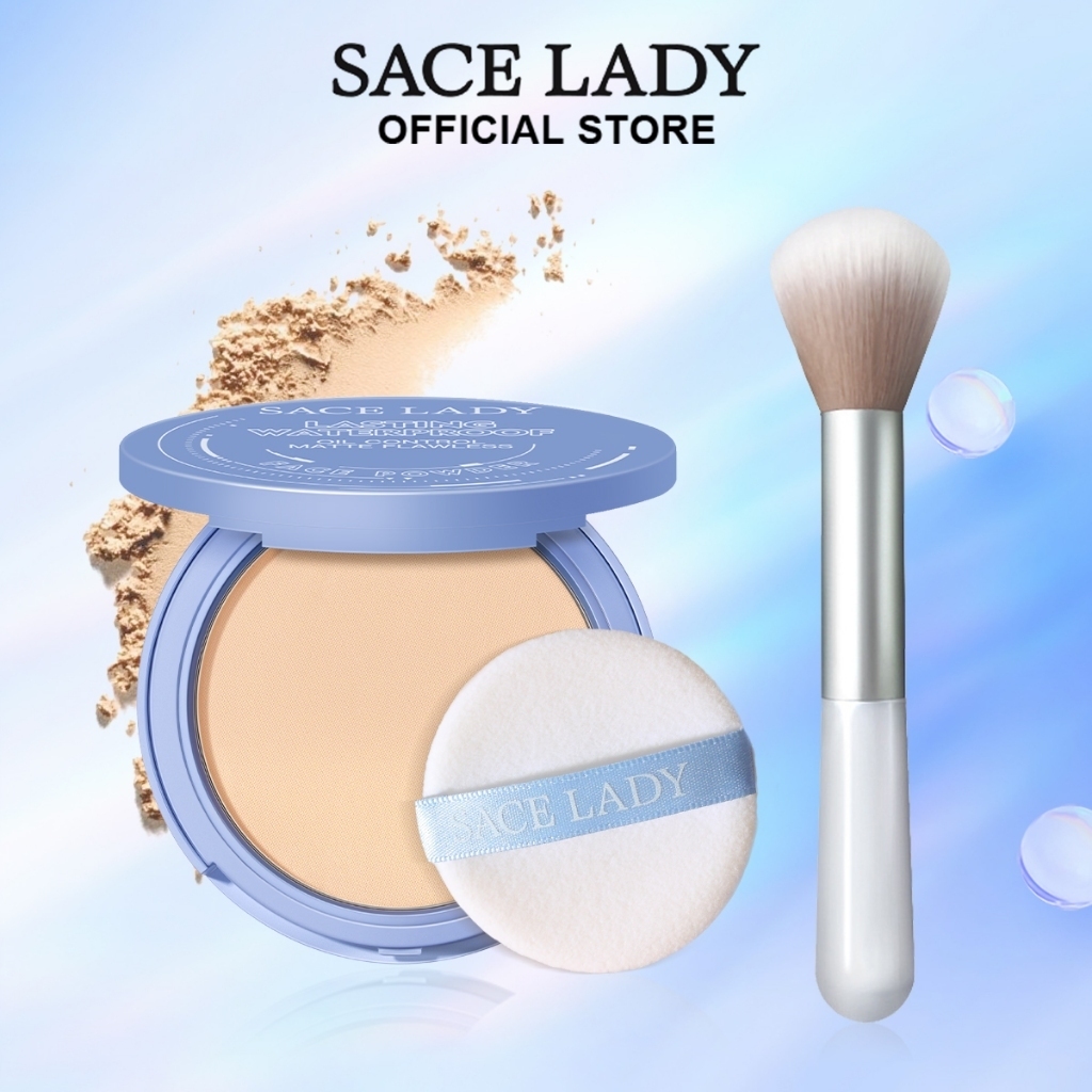 SACE LADY Bedak Compact Waterproof Pressed Powder Matte Flawless ...