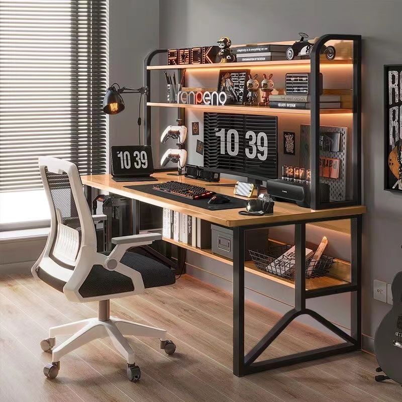 Desk Bookshelf Integrated Desk Bedroom Home Computer Desk Desktop ...