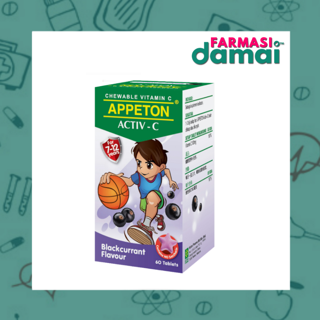 APPETON ACTIV-C (BLACKCURRANT) FOR 7-12 YEARS CHEWTAB 60S (EXP DATE ...