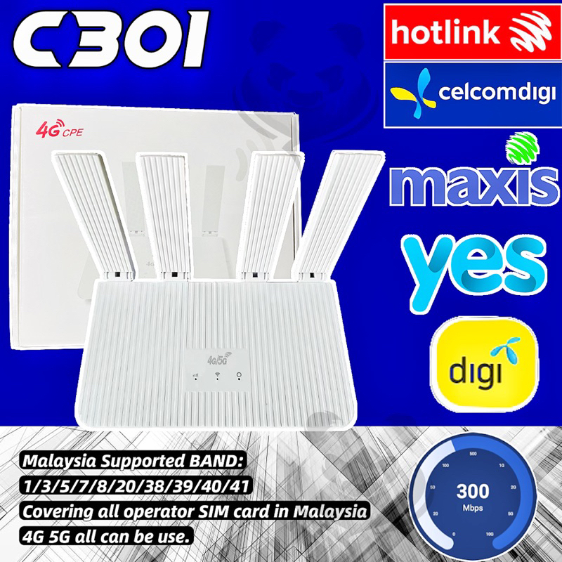 [ WIFI ROUTER MODEM ] C301 4G 300Mbps WIFI ROUTER UNLOCKED SIM CARD ...