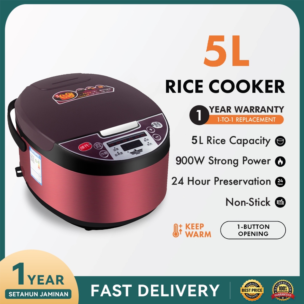 6L Big Rice Cooker Black Smart Screen Multifunction periuk nasi ...