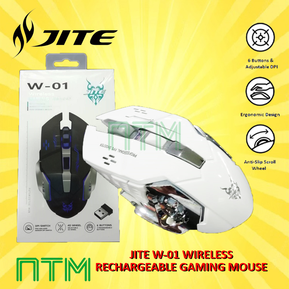 JITE W-01 WIRELESS TYPE-C RECHARGABLE GAMING MOUSE 6 BUTTON HIGH ...